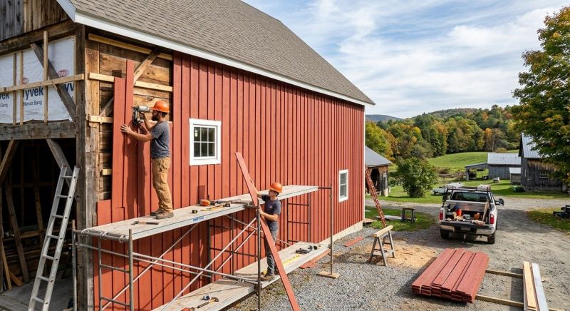Barn Siding Installation in East Hardwick, VT