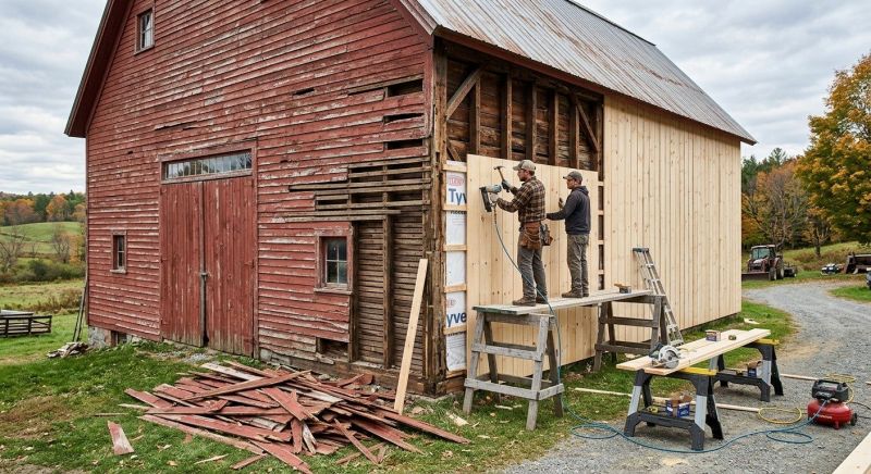 Barn Siding Replacement in East Hardwick, VT