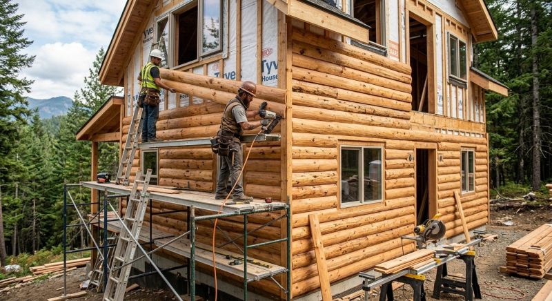 Log Siding Installation in Plainfield, VT