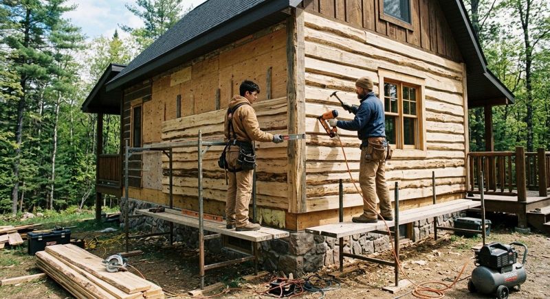 Log Siding Replacement in Stowe, VT