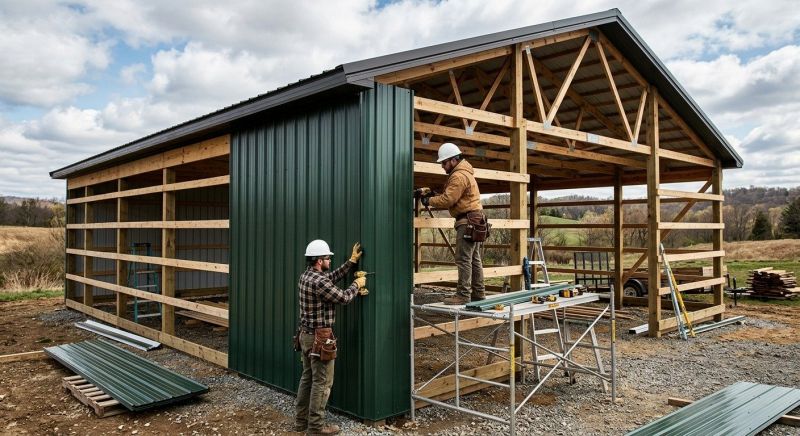 Pole Barn Siding Installation in Stowe, VT